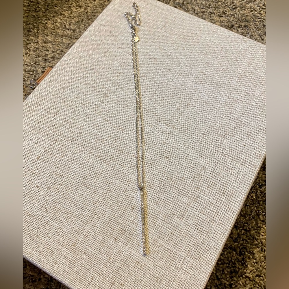Rhinestone Bar Long Necklace